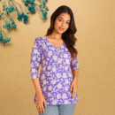 Women's Floral Print A-Line Short Kurti