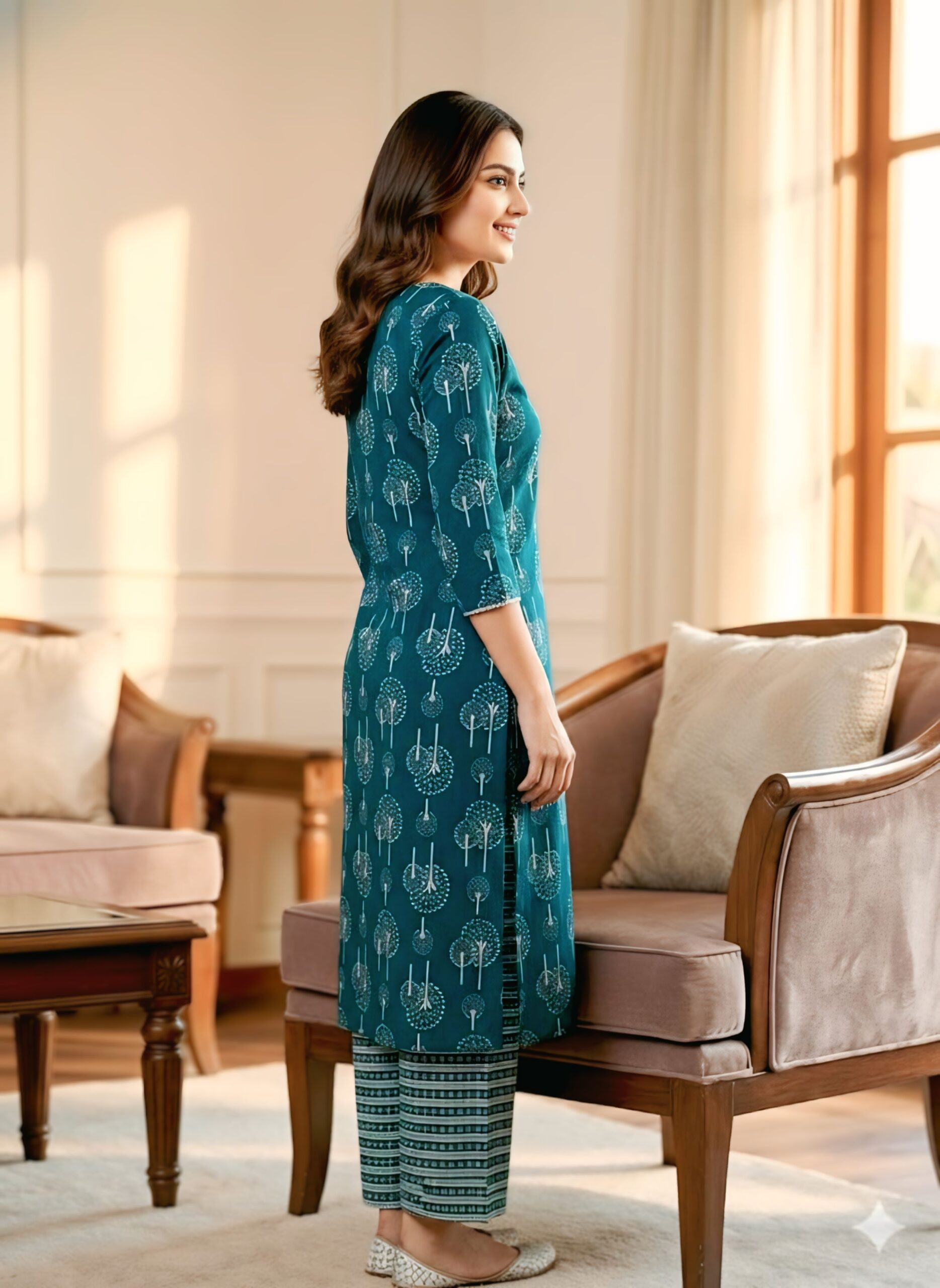 Cotton Printed Kurta Pant Set