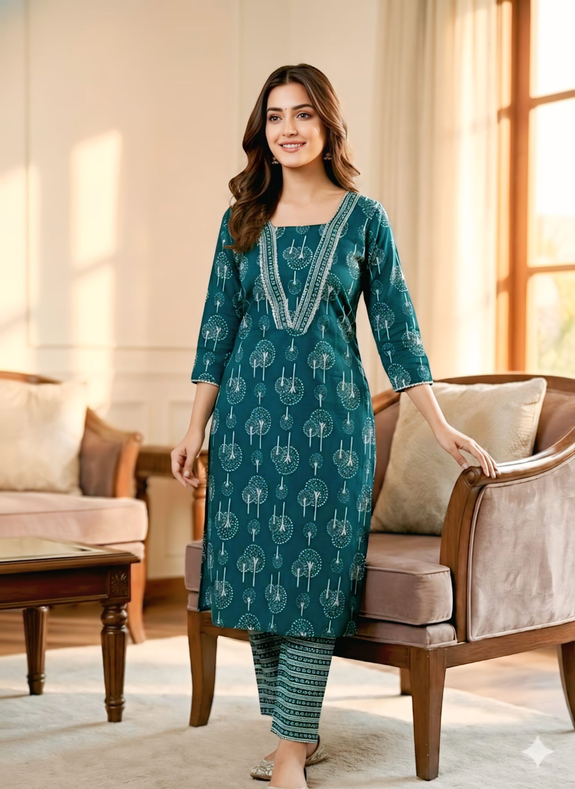 Cotton Printed Kurta Pant Set